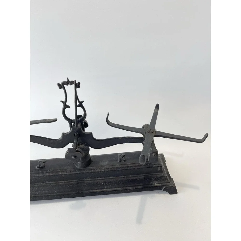 Antique Balance Scale  3 Kilo French  Made Cast Iron Possibly From Late 1800s